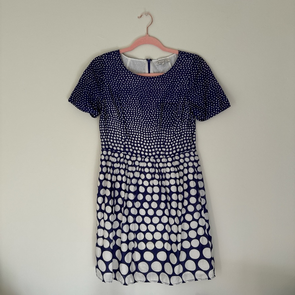 Madewell Navy and white polka dot dress